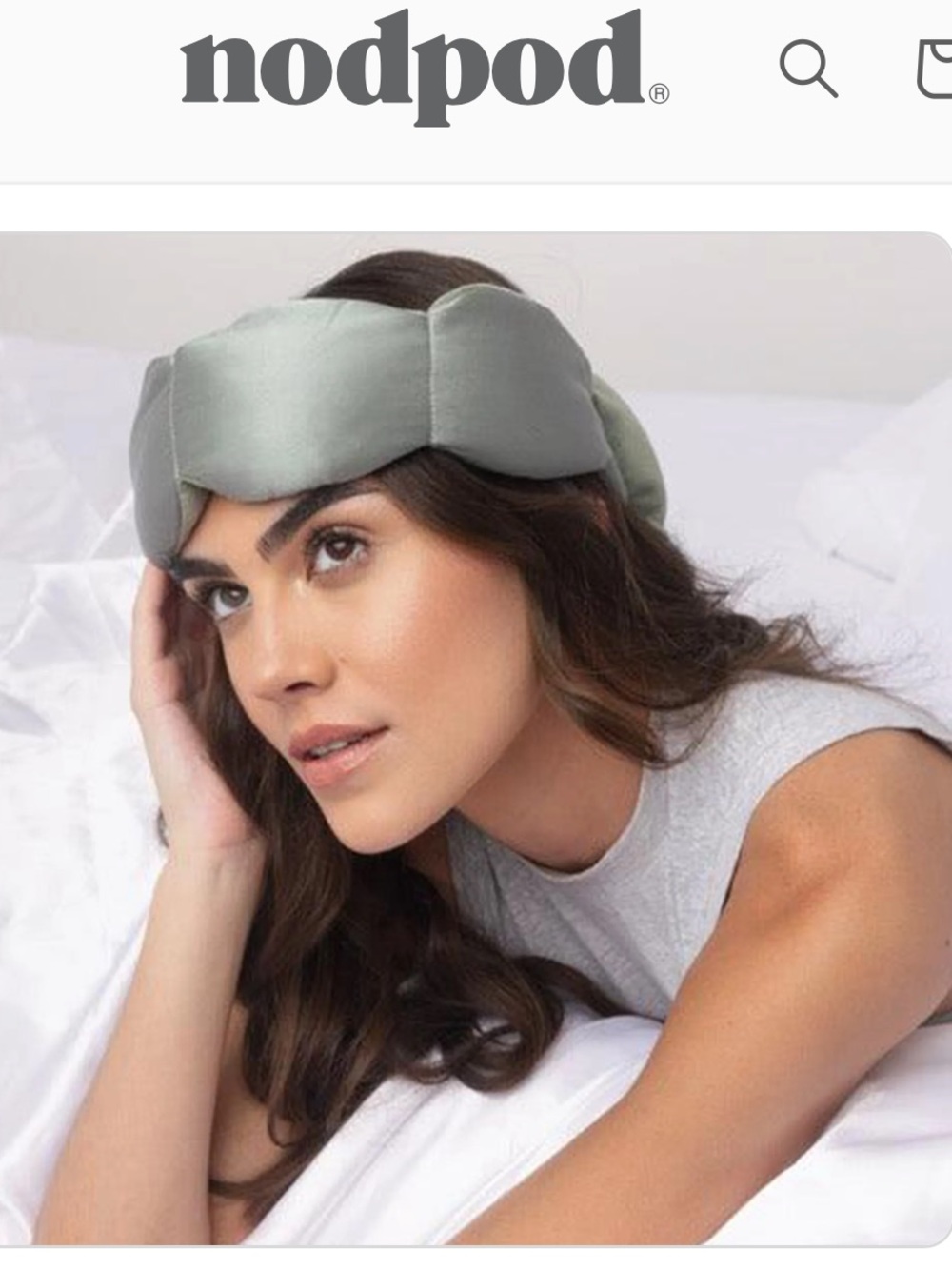Silk Nodpod Eye Mask in Willow green - brand new - Picture 3 of 7